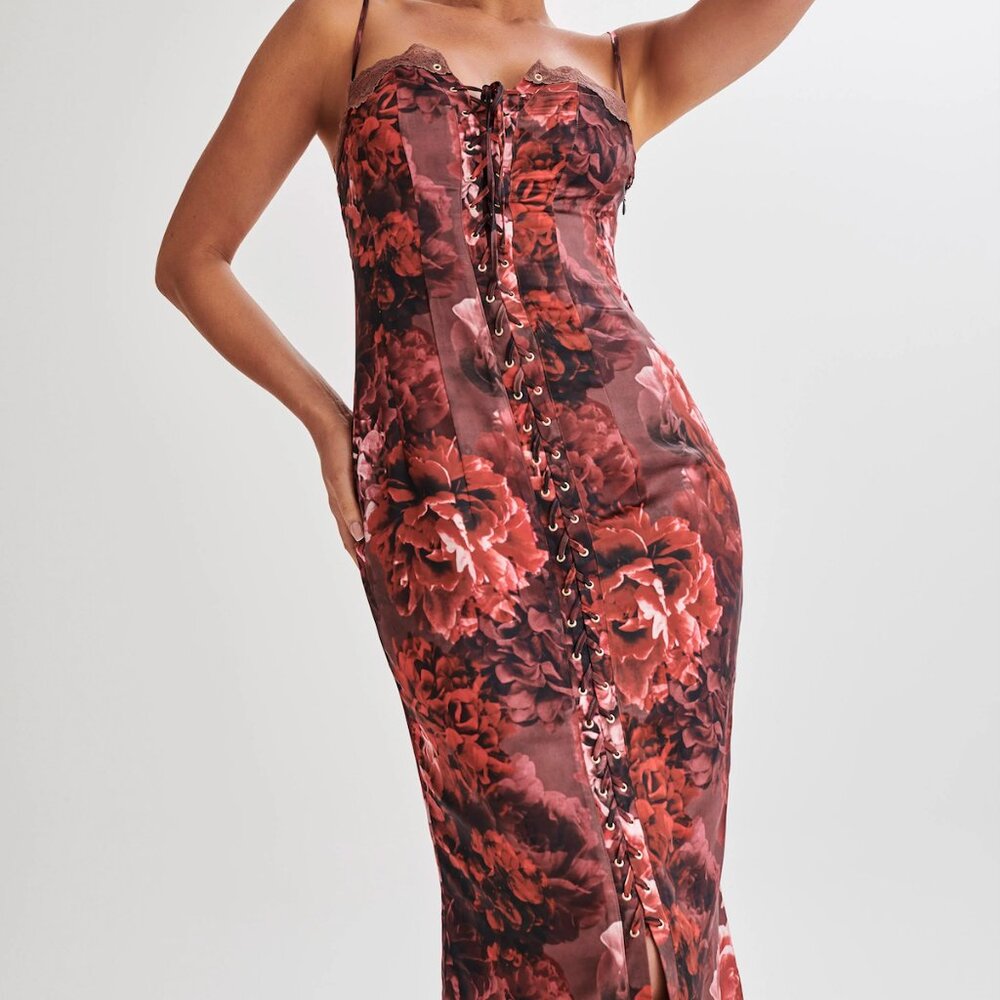 Meshki Makayla Lace Peony Midi Dress: Small - Picture 3 of 10